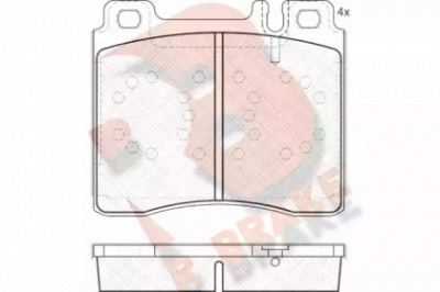 R BRAKE rb1158 -  Комплект тормозных колодок, дисковый тормоз